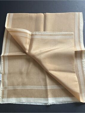 VTG Oscar de la Renta Scarf Accessory Street Beige Silk